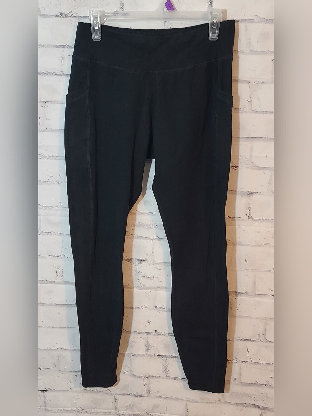 Pact Organic Cotton Black High Rise Pocket Leggings Large